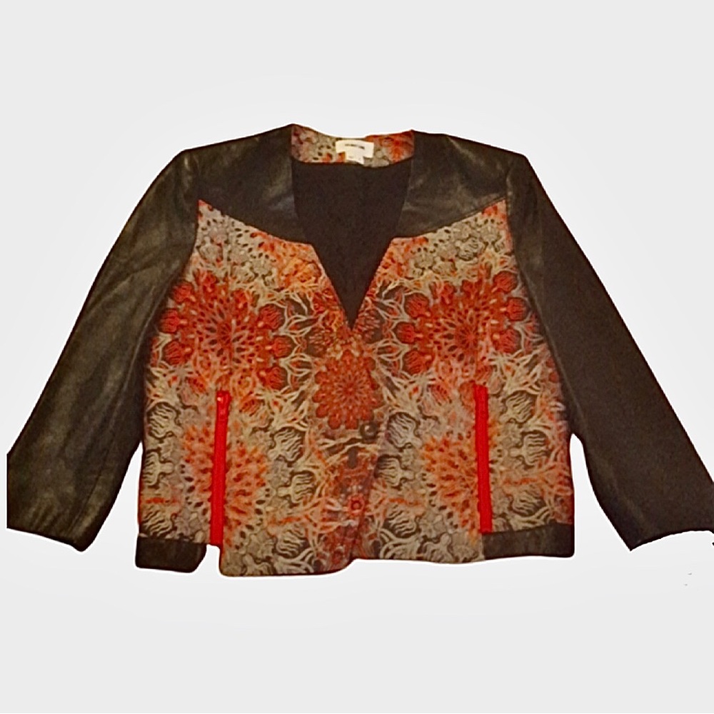 Helmut Lang Black Leather Tapestry Jacket $995 4